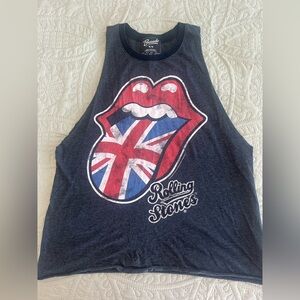 Rolling Stones Womens Medium Bravado Rock Music Tank Classic Logo Black